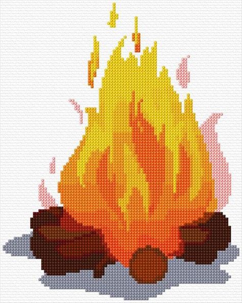 Fire Cross Stitch, Cross Stitch Calculator, Burning Bush, Online Pattern, Free Cross Stitch, Cross Stitch Patterns Free, Christmas Cross Stitch, Cross Stitch Designs, Modern Quilts