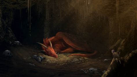 Sleeping Dragon Illustration, Dragon Lying Down, Sleeping Dragon Art, Dragon Sleeping Drawing, Dragon Laying Down, Dragons Sleeping, Dragon Sleeping, Character Scene, Tree Branch Art