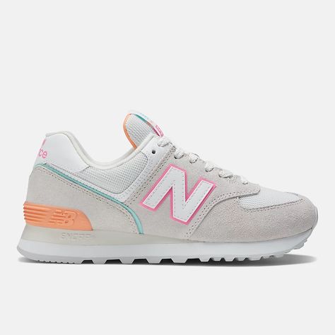 574v2, WL574CJ2 Peach Glaze, New Balance Style, Preppy Shoes, Cute Nike Shoes, Cute Sneakers, New Balance 574, Hype Shoes, Shoe Inspo, Cute Nikes