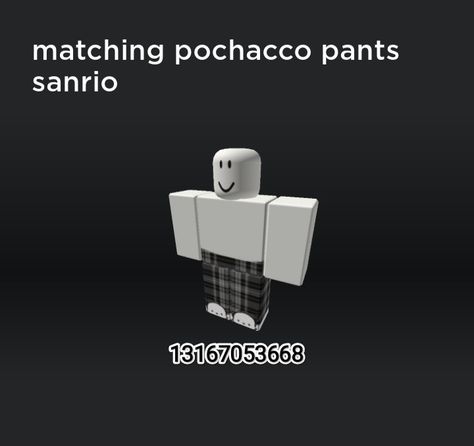 13167053668 Hsl Codes, Roblox Items, Hoodie Roblox, Code Roblox, Code Clothes, Boys Pjs, Cute Ferrets, Check Pants, Black Hair Roblox