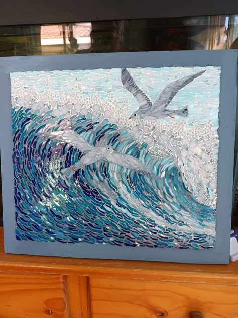 Wave Mosaic Patterns, Mosaic Waves Pattern, Mosaic Waves Ocean, Mosaic Whale, Seascape Mosaic, Waves Mural, Mosaic Sea Life, Integrated Medicine, Sea Mosaic