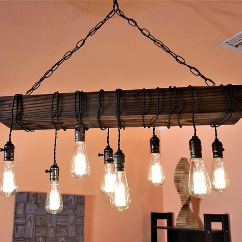 Farmhouse Lighting - Etsy Barn Beam Lighting, Reclaimed Wood Chandelier, Wood Chandelier Rustic, Rustic Chandeliers, Farmhouse Chandelier Lighting, Jar Chandelier, Mason Jar Chandelier, Rustic Light Fixtures, Kitchen Chandelier