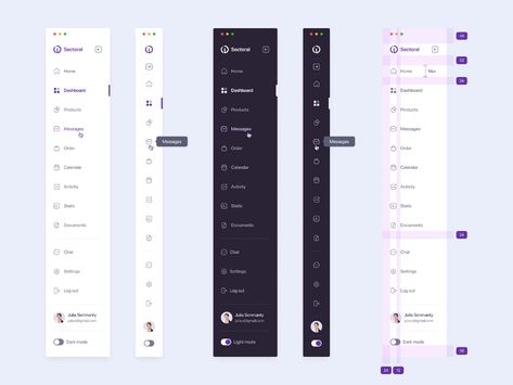 Side Menu Design by Caglar Cebeci on Dribbble Web Design Sidebar, Sidebar Design, Analytics Design, Ux Design Principles, Ui Design Principles, Website Menu, Ui Design Dashboard, Digital Dashboard, Navigation Design