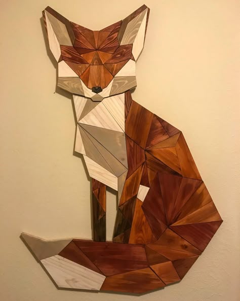 DIY Geometric Pallet Wood Fox - Imgur Wood Fox, Woodworking Business, Wood Wall Art Diy, Motif Art Deco, Shop Projects, Diy Holz, Wood Pallet Projects, Barn Quilts, Timeless Art