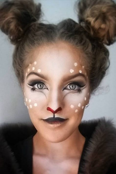 How to be a doe for Halloween Deer Halloween Makeup, Maquillage Halloween Simple, Deer Makeup, Halloween Make-up Looks, Animal Makeup, Deer Costume, Popsugar Beauty, Halloween Costumes Makeup, Halloween Makeup Looks