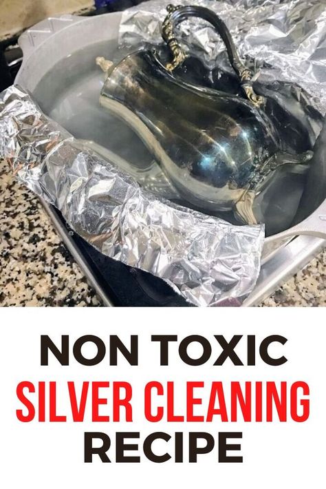 Baking soda is the easy way to remove tarnish from silver. Check out this DIY recipe for a cheap silver cleaner that is simple and quick. #hometalk Cleaning Tarnished Jewelry, Silver Cleaner Diy Remove Tarnish, Silver Cleaner Diy, Remove Tarnish From Silver, Removing Tarnish From Silver, Clean Silverware, Shaving Cream Art, Cleaning Silver, Camper Curtains