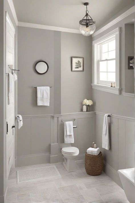 Discover how to achieve elegance and comfort in your modern bathroom with BM Edgecomb Gray (HC-173). Follow this daily routine for interior designer tips and decor inspiration! #Ad #homedecor #homedesign #bathroom #Painthome interiorarchitecture best Wall Colors for Bathroom Colors
Bright Room Colors
best colors combinations bathroom
bathroom Remodeling
Modern Paint Colors
2024 Edgecomb Gray Bathroom, Edgecomb Grey Coordinating Colors, Edgecomb Gray Palette, Griege Paint Bathroom, Light Grey Bathroom Walls Behr, Modern Bathroom Paint, Grey Modern Bathrooms, Bright Room Colors, Bathroom Wall Colors