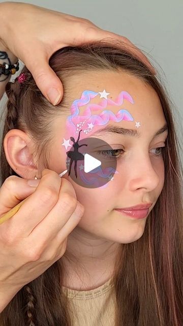 One Minute Face Painting, Beginner Face Paint, Facepainting Ideas Kids, Face Paint Videos, Facepainting Ideas Easy For Kids, Quick Face Painting Ideas For Kids, Kids Face Painting Ideas, Simple Princess Face Paint, Fairy Face Paint Easy For Kids