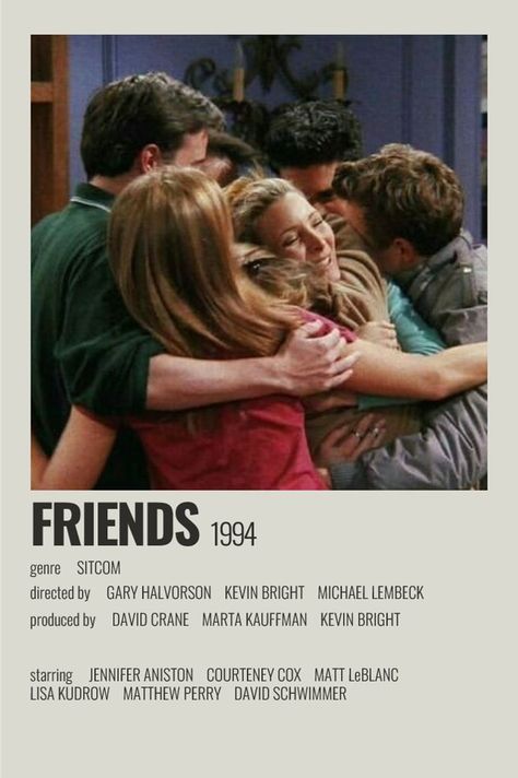 Friends Poster Minimalist, Friends Best Episodes, Minimalistic Polaroid Poster, 2000s Tv Shows, Lana Del Rey Albums, Film Polaroid, Best Tv Couples, Friends Poster, Friends Cast