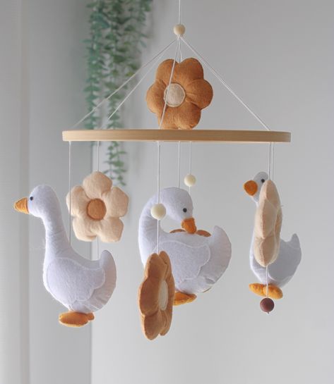 Our favourite baby mobile 🤍 customise this goose mobile in your favourite colours ✨ #babymobile #kidsdecor #babynursery Goose Mobile, Baby Mobil, Baby Mobiles, Idea Room, Fabric Doll, Baby Art, Baby Crafts, Nursery Ideas, Fabric Dolls