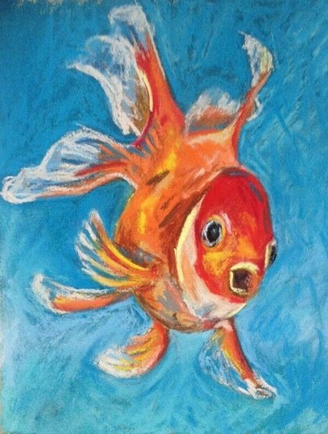 Oil Pastel Paintings For Beginners, Pastel Drawing Ideas, Paintings For Beginners, Fish Pictures, Chalk Pastel Art, Soft Pastels Drawing, Oil Painting For Beginners, Crayon Drawings, Drawing Wall