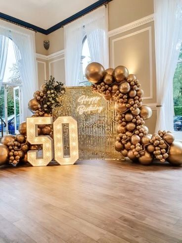 Luxury 50th Birthday Party Ideas, 50 Marquee Number, 60 Marquee Numbers With Balloons, Moms 60th Birthday Decorations, 50 Bday Decoration Ideas, Decoration For 50th Birthday Party, 50th Anniversary Decorating Ideas, 50th Birthday Backdrop Ideas For Women, 50th Bday Decor