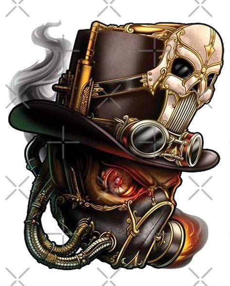 SteamPunk Skull • Millions of unique designs by independent artists. Find your thing. Skull Tattoo Designs, Steampunk Skull, Steampunk Tattoo, Steam Punk, Skull Tattoo, Steam, Tattoo Designs