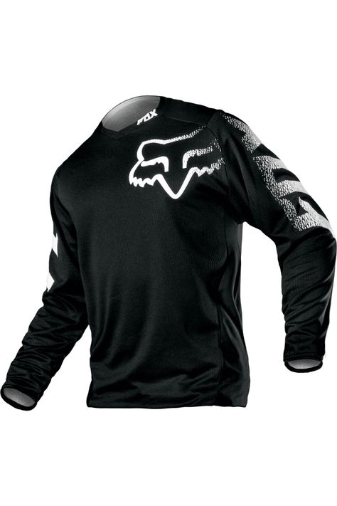 Fox Racing® Black YOUTH BLACKOUT JERSEY - Foxracing.com MOTO - Official Foxracing.com Motorcycle Clothes, Norway Trip, Dirt Bike Racing, Jersey Bola, Bike Pants, Anniversary Shirt, Bike Racing, My Guy, Fox Racing