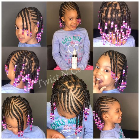 Kids Braids With Beads, Braids And Beads, Kid Braids, Braid Styles For Girls, Toddler Braided Hairstyles, Toddler Braids, Kids Style Hair, Lil Girl Hairstyles, Kid Braid Styles