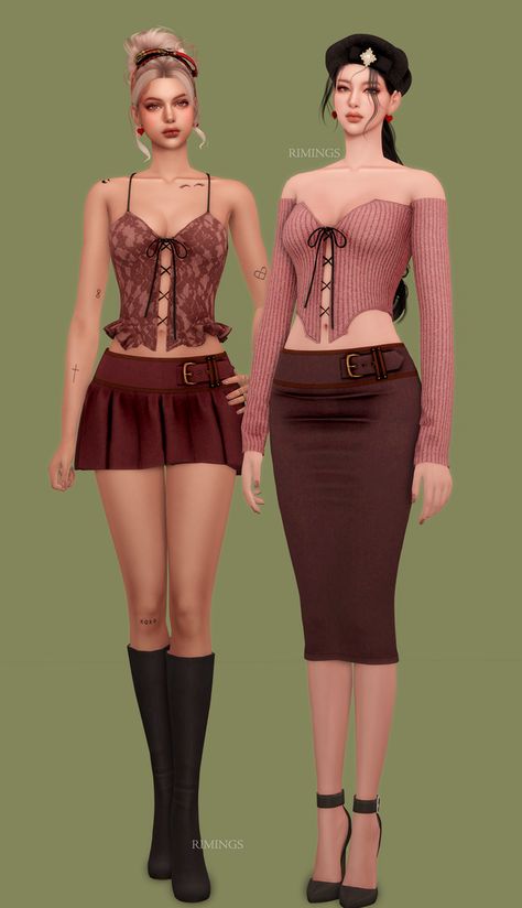 Vintage Feminine, Sims 4 Piercings, Sims 3 Cc Finds, Sims 4 Cas Mods, Cottagecore Clothes, Casas The Sims 4, Sims 4 Dresses, Body Outfit, Sims Four