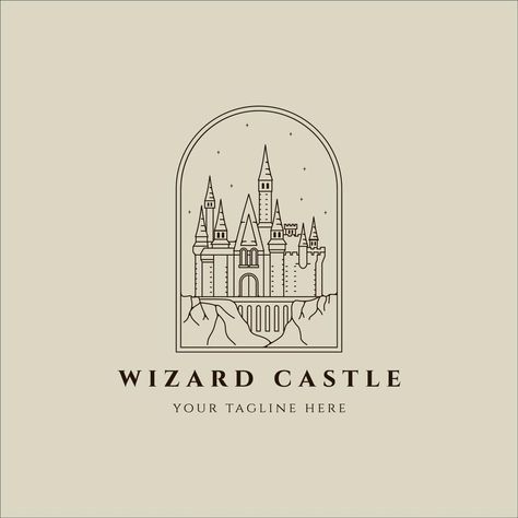 Castle Line Art, Icon Graphic Design, Historical Logo, Castle Illustration, Line Art Logo, Cafe Logo Design, Illustration Template, Architecture Logo, Magic Castle