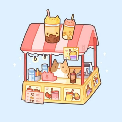 Procreate Ipad Art, Cute Kawaii Animals, Stickers Kawaii, Isometric Art, Kawaii Illustration, Cute Food Drawings, Food Cart, Cute Kawaii Drawings, Cute Doodle Art