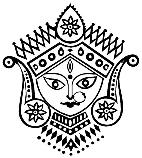 Day 6 - Durga Maa Crafts - Artsy Craftsy Mom Warli Paintings, Madhubani Paintings, Durga Painting, Blouse Embroidery, Madhubani Art, Maa Durga, Madhubani Painting, Indian Folk Art, Indian Art Paintings