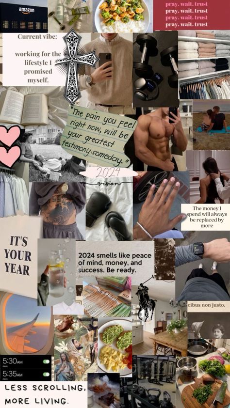 Organized Man 2024 Vision Board🔮🏋🏽‍♂️💶 Vision Board Pictures For Men, Vision Board For Men Guys, Visual Board Aesthetic, Vision Board Pictures Black, Vision Board For Men, Men Vision Board, Male Vision Board, Manifesting List, Creative Vision Boards