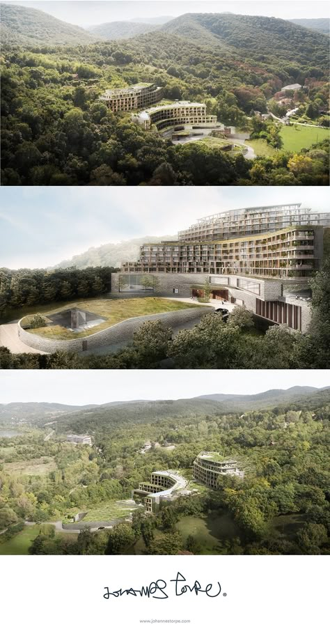 Forest Hotel Architecture, Landscape Resort, Resort Landscape, Mountainous Landscape, Nature Hotel, Mountain Resort Architecture, Site Development Plan, Green Resort, Forest Resort