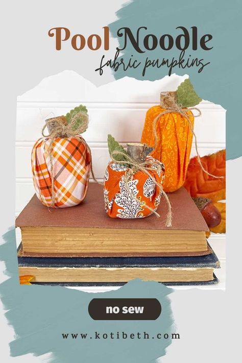 How to make fabric pumpkins without sewing. These no sew fabric pumpkins are perfect for fall! Make Dollar Tree fall decor DIY with this fabric pumpkin tutorial. Make pool noodle pumpkins for easy DIY fabric pumpkins. Get Dollar Tree fall craft ideas to decorate your home for less. Thes Dollar Tree fall pumpkins can be farmhouse with different fabric. This fabric pumpkin craft is easy enough for adults or for kids. Fall Crafts For Adults, Fall Craft Ideas, September Crafts, Fall Pumpkin Crafts, Fall Decor Diy Crafts, Fall Decor Dollar Tree, October Crafts, Fabric Crafts Diy, Fall Arts And Crafts