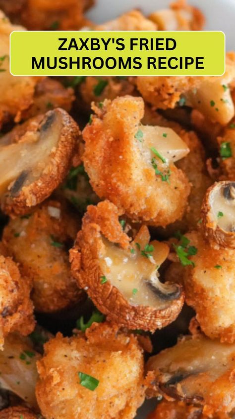 Zaxby’s Fried Mushrooms Recipe – Cravefuly Homemade Fried Mushrooms, Deep Fried Oyster Mushrooms, Mushroom Recipes Fried, Oven Fried Mushrooms, Crispy Fried Mushrooms, Fried Mushrooms Batter, Crispy Mushrooms Recipe, Mushroom Wings, Fried Mushrooms Recipe