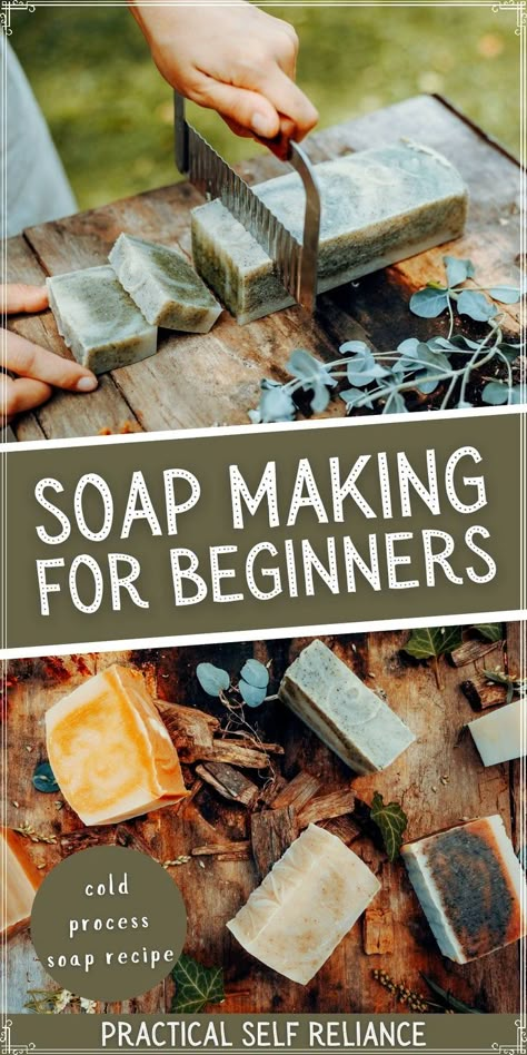 Soap Making for Beginners: Cold Process Soap Recipe - Learn how to make soap bars with this cold process soap recipe for beginners looking to refine their soap making technique! soap making for beginners | soap making ideas | cold process soap techniques Best Soap Making Supplies, Herbal Soap Recipes, Diy Bar Soap, Make Soap For Beginners, Soap Making For Beginners, Herbal Crafts, Herb Soap, Luffa Soap, Making Soaps