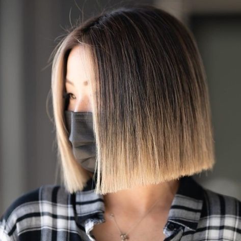 Edgy Asian Blunt Bob Asian Bob Haircut, Melena Bob, Asian Long Hair, Asian Hairstyles, Asian Haircut, Korean Short Hair, Hair Adviser, Neon Hair, Short Hairdos