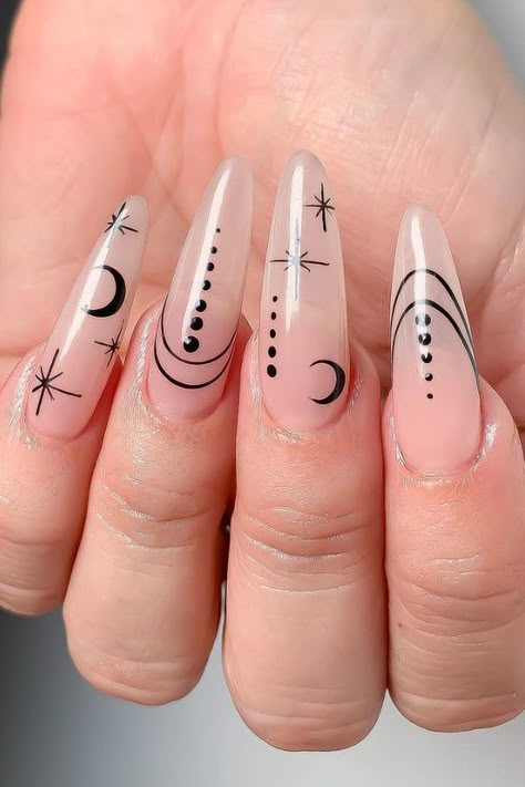 Skyscape halloween coven nails for autumn 📸 nails_and_soul Wiccan Nails, Nails For Autumn, Good Nite, Christmas Tree Nails, Wiccan Symbols, Dark Witch, Winter Nails Acrylic, Christmas Nails Easy, Cute Christmas Nails