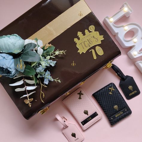 Deep Dive into our world of travel fanatic gifting ideas and gift your loved ones this Him & Her Travel Hamper! This Hamper Includes: Passport Cover (x2) Luggage Tag (x2) Trunk. Gifting Ideas, Passport Cover, Luggage Tag, Our World, Loved Ones, Luggage Tags, Trunk, First Love, Travel