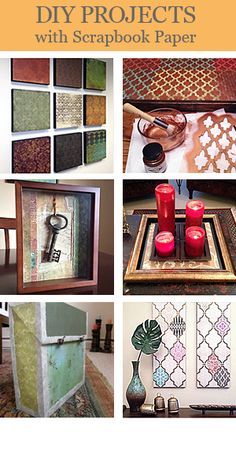 DIY Projects with Scrapbook Paper Crafts Using Wallpaper, Scrapbook Paper Crafts Diy Projects, Repurpose Frames, Scrapbook Paper Wall Art, Scrapbook Paper Projects, Scrapbook Paper Crafts Diy, Framed Scrapbook Paper, Diy Scrapbook Paper, Paper Decorations Diy