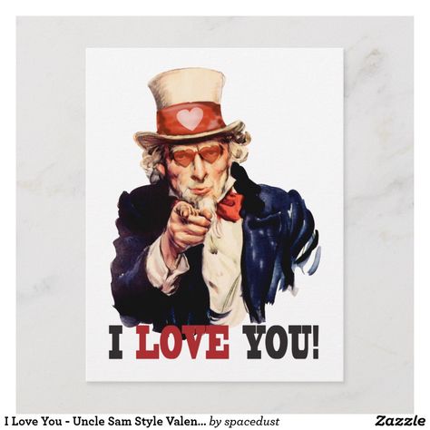 I Love You - Uncle Sam Style Valentine Holiday Postcard Army Poster, Elie Wiesel, Roger Waters, Campaign Posters, Student Council, You Meme, Uncle Sam, Indie Author, Us History