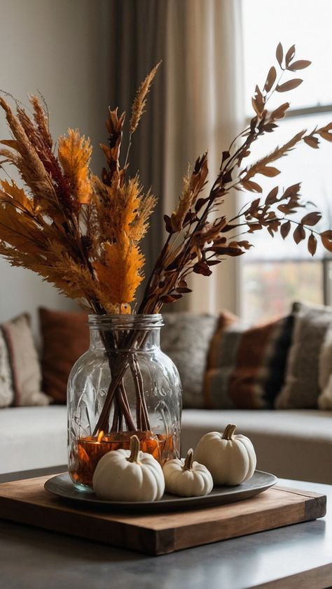 Transform your home into a cozy sanctuary with beautiful neutral fall decor From the inviting front porch to the warm living room you'll find DIY inspiration to make your home a farmhouse haven Discover how to update your bedroom decorate your mantle and cozy up your kitchen in 2022 and beyond Elevate your space with fall touches in the home 2023 and create a welcoming atmosphere with a touch of fall in the fireplace through 2024 and beyond Fall Floral Arrangements For Home, Fall 2024 Decor, Fall Decor 2024, Fall Indoor Decor Ideas, Neutral Decor Ideas, Modern Thanksgiving Decor, Warm Living Room, Bedroom Decorate, Modern Thanksgiving