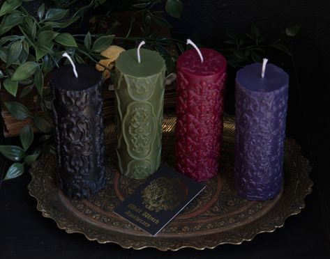 New Gothic Victoriana candles from Wolf Wytch Apothecary. Shop now on the website or Etsy! #darkacademia #ornatecandle #handmadecandle #gothiccandle #wolfwytch #baroquecandle #maximalist #gothichomedecor #victoriangothicstyle #witchcraft #vampireaesthetic #gothichome #victorianaesthetic #gothicvictorian #gothcandles Bleak Aesthetic, Witchy Candle, Victorian Gothic Decor, Gothic Candle, Witchy Candles, Witchy House, Gothic Candles, Victorian England, Witch Candles