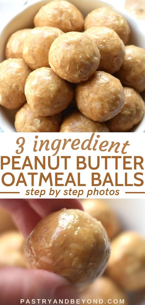 Collage for peanut butter oatmeal balls with text overlay. Peanut Butter Oatmeal Balls, Oatmeal Balls, Peanut Butter Oats, Lost 100 Pounds, Healthy Food Facts, Peanut Butter Honey, Peanut Butter Oatmeal, Peanut Butter Protein, Healthy Peanut Butter