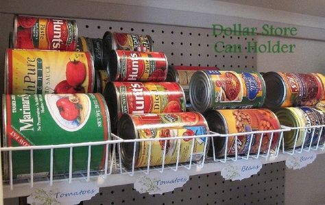 150 Dollar Store Organizing Ideas and Projects for the Entire Home Dollar Store Organizing Ideas, Diy Pantry Organization, Office Organizing, Canned Food Storage, Dollar Store Diy Organization, Diy Organizer, Canned Foods, Beautifully Organized, Diy Pantry