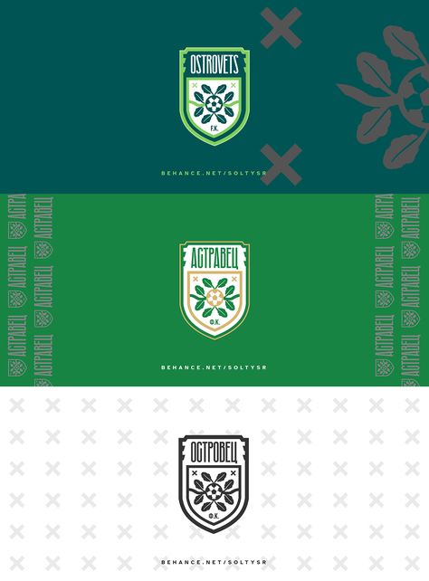 FK Ostrovets | New logo idea on Behance Football Logo Design Ideas, Fantasy Football Logos, Football Club Logo, Football Logo Design, Fantasy Logo, Logo Idea, Logo Design Ideas, Soccer Match, Club Logo