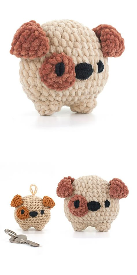 Dog Amigurumi Keychain, Dog Crochet Amigurumi, Crochet Keychain Dog, Crochet Dog Keychain Free Pattern, Easy Dog Crochet Patterns Free, How To Crochet A Dog, How To Crochet Amigurumi For Beginners, Crochet Dog Amigurumi Free Pattern, Crochet Amigurumi Free Patterns For Beginners