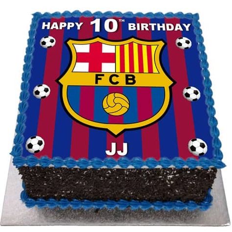 Cake Images Birthday, Football Cake Design, Barcelona Cake, Cupcake Invitations, Football Birthday Cake, Rectangular Cake, M&m's Chocolate, Soccer Birthday Parties, Pop Cupcakes