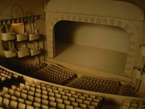 Dioramas and Clever Things: diorama Cardboard Diorama, Cardboard Models, Painted Backgrounds, Theatre Inspiration, Cardboard Model, 3d Figures, Theater, Paper Crafts, Models