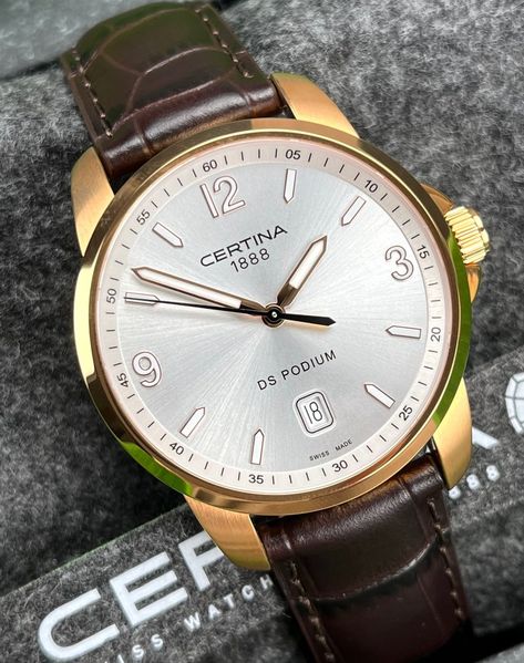 Certina - DS Podium Date - C001.410.36.037.01 - Men - - Catawiki Watches For Sale, Beautiful Watches, Black Accents, Watch Sale, Online Auctions, Quartz Movement, Leather Straps, Auction, Buy And Sell