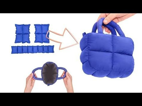 Puff Bag Diy, Puffy Bag Diy, Diy Puffer Bag, Diy Puffs, Puff Bag, Puffy Bag, Tote Bag Tutorial, Backpack Pattern, Mob Wife