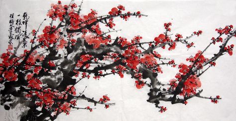 Plum Blossom Painting, Famous Abstract Artists, Floral Metal Wall Art, Paintings Famous, Japanese Art Prints, Asian Painting, Chinese Painting, Computer Wallpaper, Laptop Wallpaper