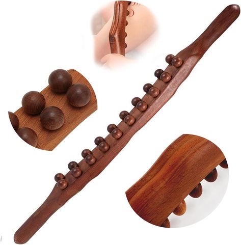 Wooden Massage Stick for Body Shaping BUHUH 100% Natural wood massage roller tool with deep carbonization and smooth, rounded edges which provide you a safe & comfortable efficitive GuaSha Massage Spa. Wooden gua sha tools are the best choice for athletes, chiropractors, active people who need to relax their muscles, and beauty salon. The roller bar with Trigger Point works great on neck, shoulder, back , abdomen, leg and foot Wood Massage, Guasha Massage, Back Massage, Gua Sha Tools, Trigger Point, Body Massager, Trigger Points, Spa Massage, Massage Roller