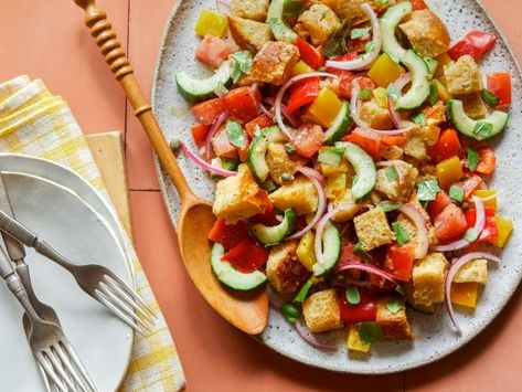 Salad Coleslaw, Panzanella Salad Recipe, Panzanella Recipe, Panzanella Salad, Ina Garten Recipes, Champagne Vinegar, Bread Salad, Barefoot Contessa, Italian Salad