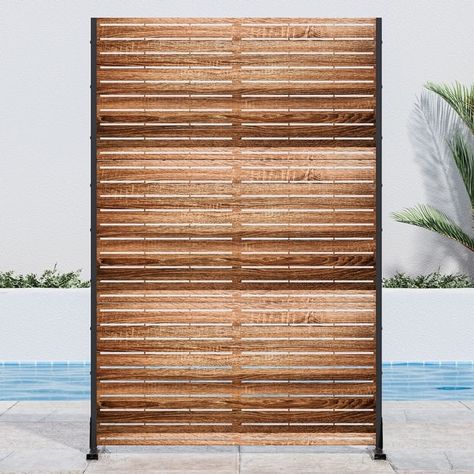 Outdoor Privacy Screen Metal Privacy Screen Panel Free Standing - 72*47 - On Sale - Bed Bath & Beyond - 40407091 Privacy Screen Garden, Freestanding Patio, Screen Garden, Metal Privacy Screen, Outdoor Privacy Screen, Screen Divider, Garden Privacy Screen, Privacy Fence Screen, Wall Appliques