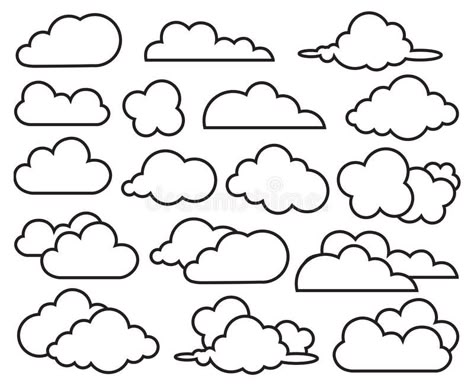 Clouds Illustration, Cloud Illustration, Monochrome Illustration, Painted Pots Diy, Cloud Drawing, Free Illustration, Bullet Journal Layout, Bullet Journal Doodles, Flash Art