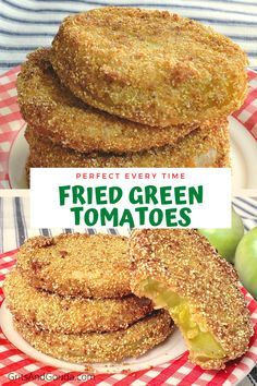 Fried Green Tomatoes Recipe Easy, Best Fried Green Tomatoes, Fried Green Tomatoes Recipe, Green Tomato Recipes, Southern Recipes Soul Food, Tomatoes Recipe, Fried Green Tomatoes, Veggie Side Dishes, Green Tomatoes