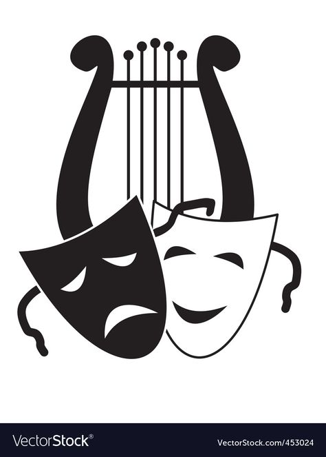 Cheer Activities, Theatre Symbol, Theatre Tattoo, Theater Props, Theatre Logo, Theater Masks, Drama Theater, Theatre Art, Dancing Drawings